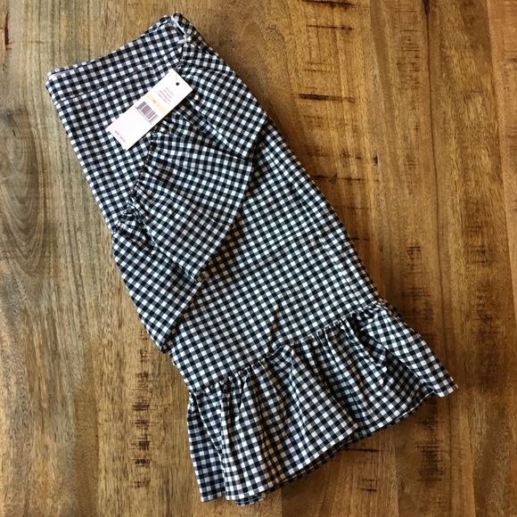 Nanette Lepore Black Gingham Frill Skirt NWT - Picture 6 of 6
